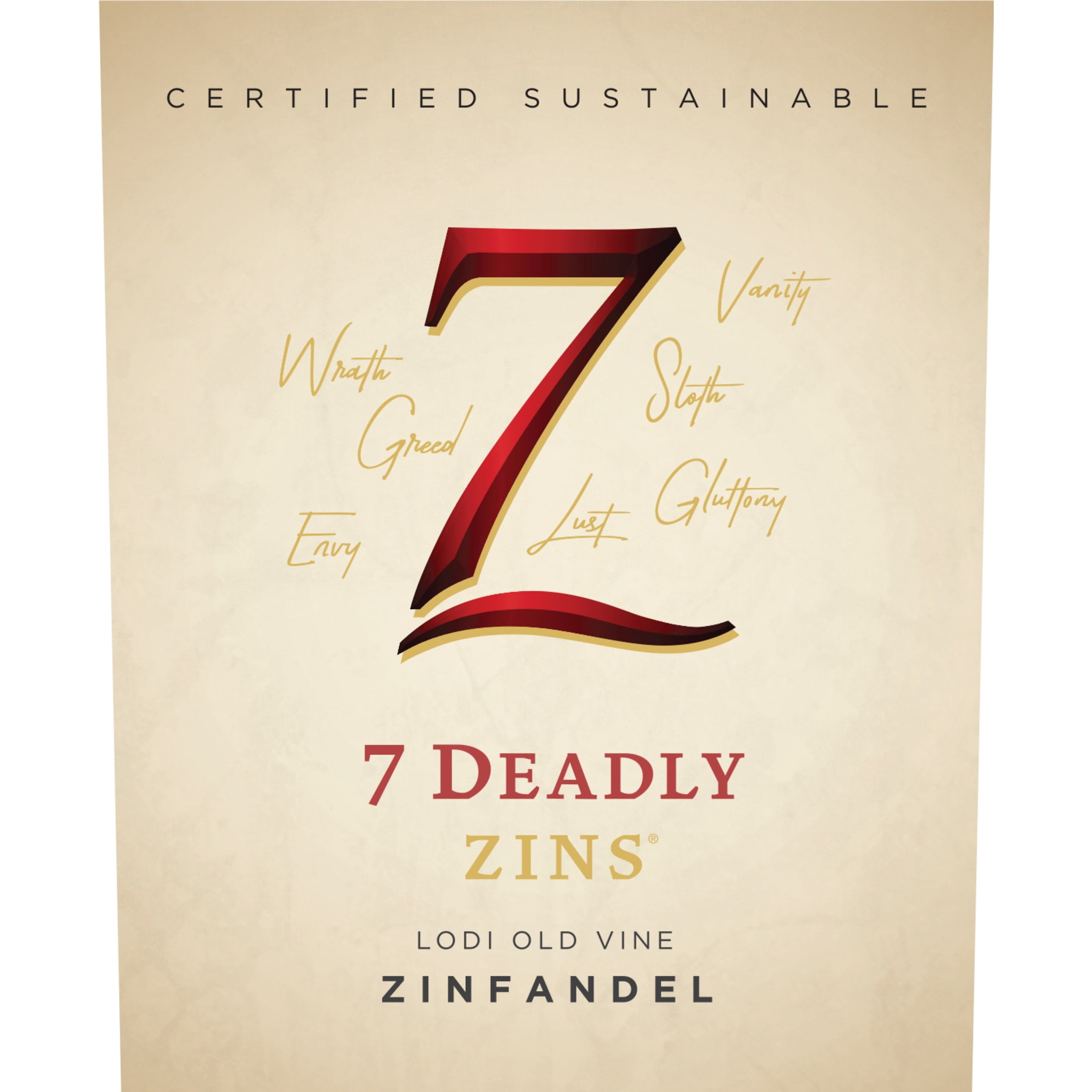 7 Deadly Zinfandel, Red Wine, 750ml, Old Vine California, 15% ABV