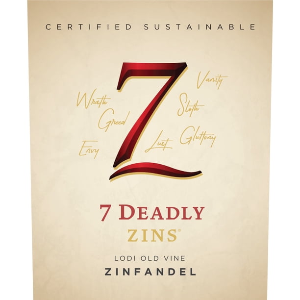 Seven Deadly Old Vine Zinfandel California Red Wine for Office