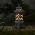 thumbnail image 2 of Teresa's Collections 10.4" Pagoda Garden Statue with Solar Light, Resin Zen Outdoor Decor, 2 of 7
