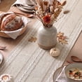 thumbnail image 3 of Sm:)e Linen Table Runner for Dining Table 13 x 108 Inch Orange Beige Burlap Linen Style Rustic Farmhouse Kitchen Dining Room Decoraton, 3 of 9