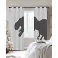 thumbnail image 2 of Cartoon Animals Blackout Curtains 90 Inch Length 2 Panels Set for Living Room Bedroom, Funny Minimalism Grey Silhouettes Privacy Window Treatment Thermal Insulated Black Out Drapes 52"x90", 2 of 8