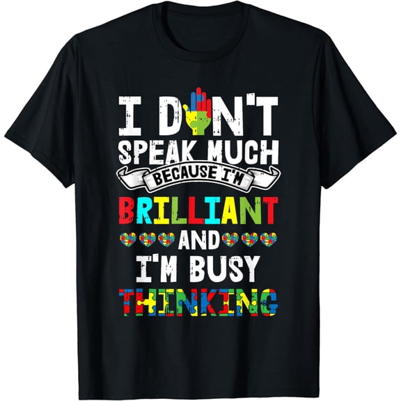 I Dont Speak Much Autism Awareness Gifts For Kids Puzzle T-Shirt