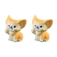 thumbnail image 3 of Homerr Fennec Fox Ornament Mini Fox Ornament 2Pcs Fennec Fox Ornament Adorable Handicraft Decorative Resin Miniature Fennec Fox Figure, 3 of 8
