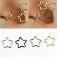 thumbnail image 7 of HOOUN 1pc Star Shape Fake Nose Ring Hoop Septum Rings Stainless Steel Nose Piercing-Gold, 7 of 7