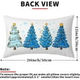 thumbnail image 4 of Blue Christmas Tree Lumbar Throw Pillow Covers 12X20 In Set of 2 Xmas Tree Lights Stars Decorative Rectangle Pillow Cases Winter Holiday Pillow Cover Farmhouse Home Decor For Living Room Sofa Couch, 4 of 6