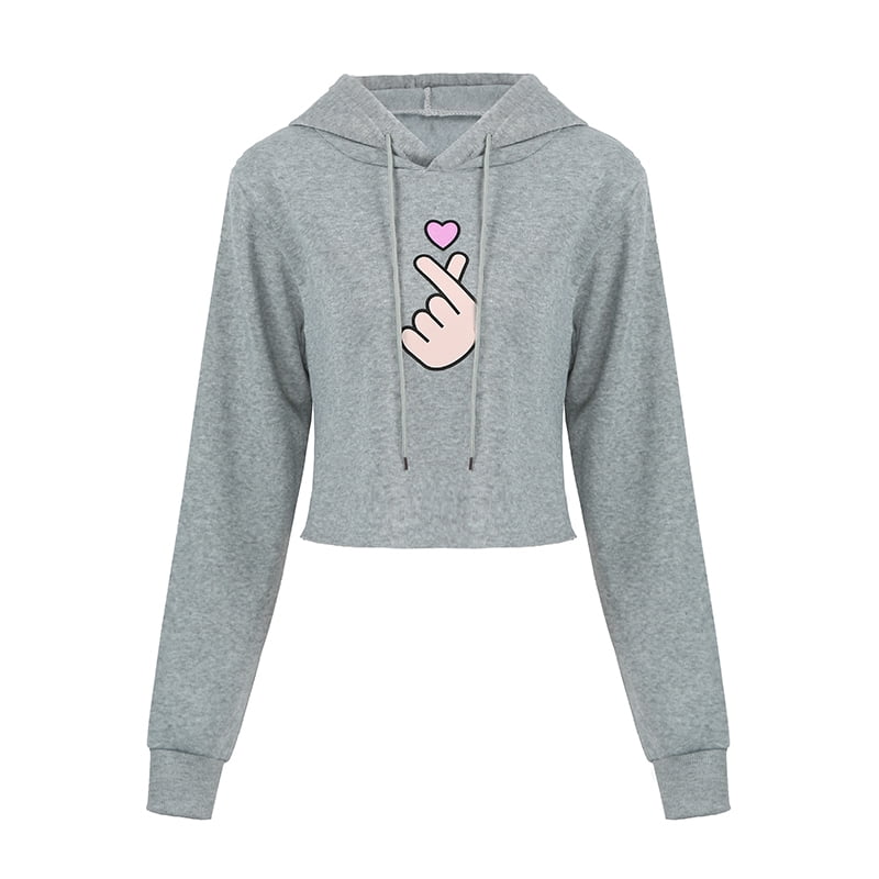 cropped drawstring sweatshirt