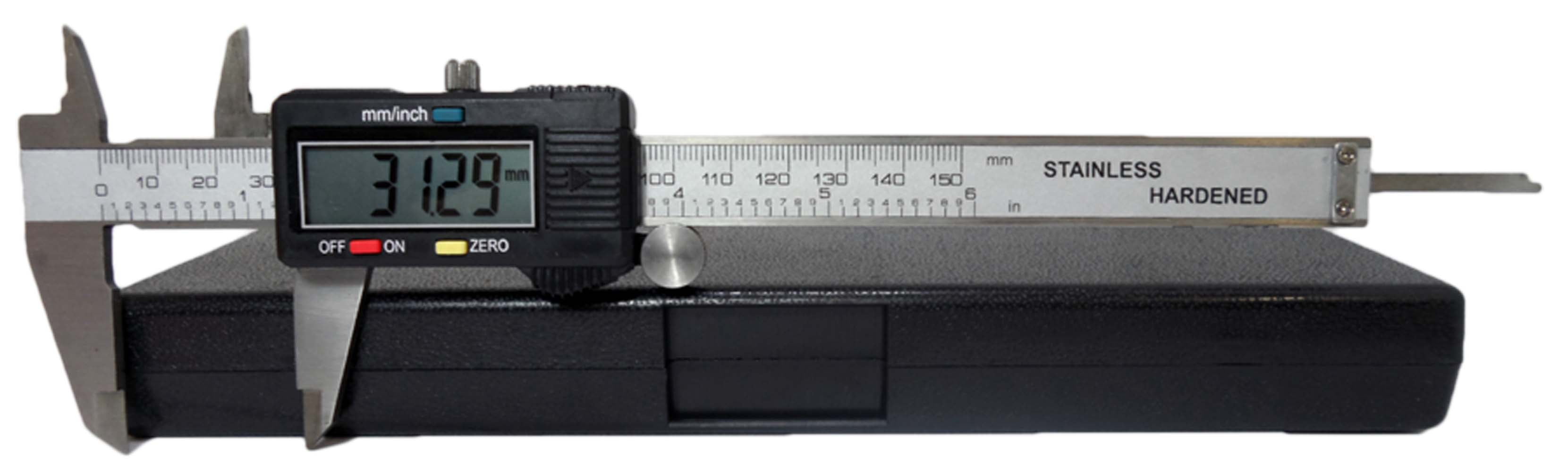 PRECISE 6" Digital Vernier Caliper | SAE/MM | LCD Display | Thumbwheel & Depth Blade | Range: 6"/150mm
