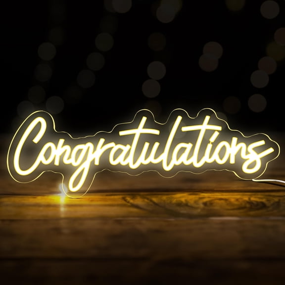 Congratulations Neon Light Sign | Congratulations Light Up sign for Graduation Decorations 2026 | Graduation Decorative Lights | Congratulations Backdrop for Grad Decorations Class of 2026