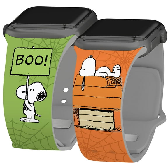 Peanuts Halloween HD Unisex Watch Band for Apple Watch - 42/44/45/49mm(46mm Series 10) Short Spooky Snoopy by Affinity Bands