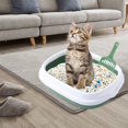 thumbnail image 2 of STARTIST Semi Enclosed Cat Litter Box Durable Deep Toilet Easy to Clean High Sided Green, 2 of 7