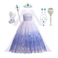thumbnail image 1 of Disney Frozen 2 disfraz princesa vestido para niñas azul manga larga cumpleaños carnaval niños Cosplay Snow Queen Elsa Anna Clothing2T (Tag 100) Gao Jinjia LED, 1 of 2
