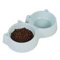 thumbnail image 4 of Small Dog Cat Double Bowl Water Food Feeder, Portable Pet Accessories with 2 Separate Dishes, Removable Non-Spill Plastic Feeding Station, 1 Set, 4 of 8
