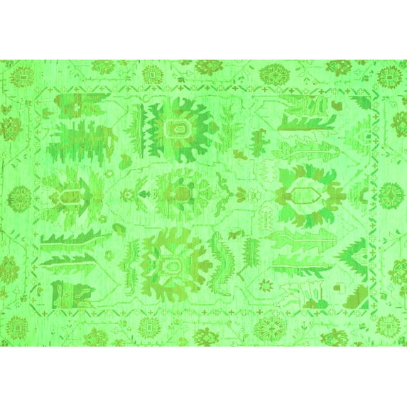 Ahgly Company Indoor Rectangle Oriental Green Traditional Area Rugs, 8' x 10'