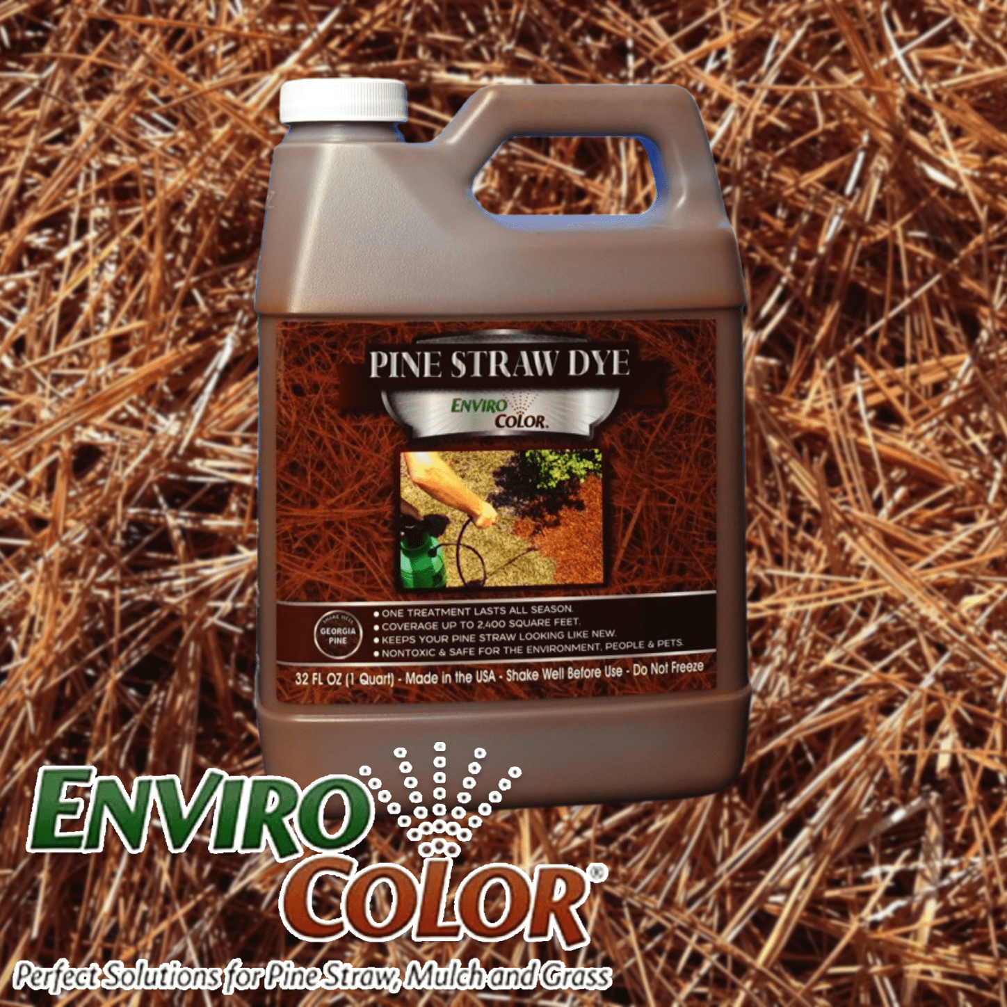 EnviroColor Pine Straw Dye Concentrate, 32 oz bottle Covers 2400 sq ft