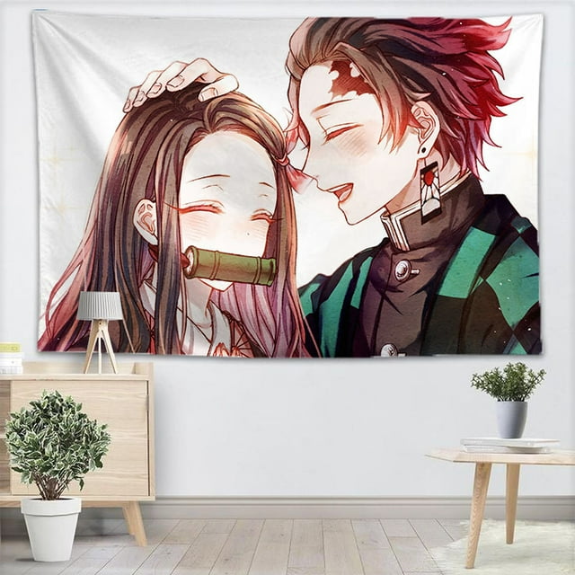 Tapiz para colgar en la pared Demons Slayers Kamados Tanjirou, 130 x 150 cm