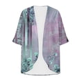 thumbnail image 4 of Cmfcve Chiffon Kimono Cardigans for Women Floral Print Puff Sleeve Blouses Flowy Loose Casual Cover Up Tops, 4 of 5