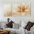 thumbnail image 2 of GOSMITH Wall Art Beautiful Abstract Beige Transparent Flowers 12x16in x3 12x16x3pcs, 2 of 4