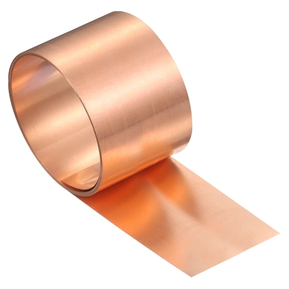 Copper Flashing, 32 Gauge 0.2mm Thickness 99.95% Pure Copper Sheet Roll, 2" Width x 10ft Metal Foil Plate for Roofing Repair, DIY Project, and Electricity