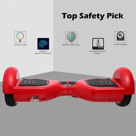 Electric Hoverboard Self Balancing Electric 2 wheels Board Hoverboard Hoover Board Electric Hoverboard with LED lights steady and ultra-smooth ride Self Balancing Scooter Skateboard Hoverboard,Red