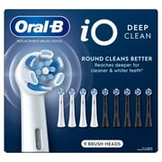 Orl-B Replacement Brush Heads IO Deep Clean Round 9 Pack Black and White