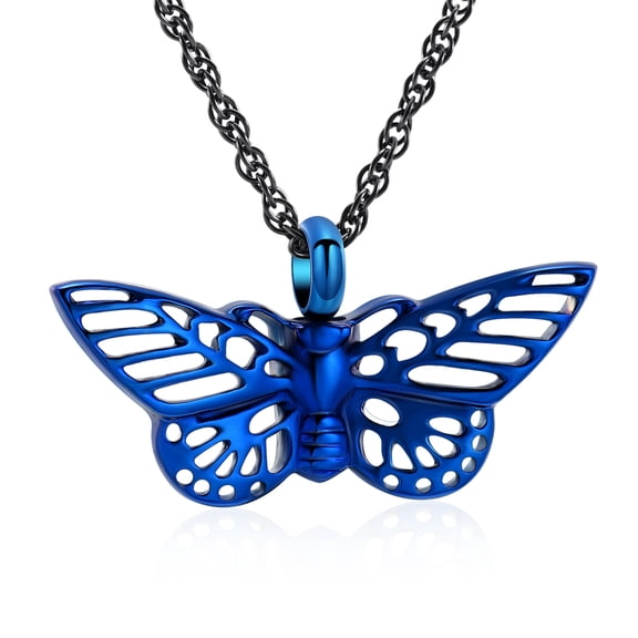 Personlized Butterfly Urn Necklaces Cremation Jewelry for Ashes for Women Men Memorial Human Ashes Pendant