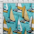 thumbnail image 3 of oneOone Cotton Poplin Twill Turquoise Blue Fabric Nautical Sewing Craft Projects Fabric Prints By Yard 56 Inch Wide, 3 of 6