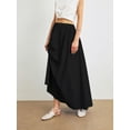 thumbnail image 4 of Womens Summer Long Skirt High Waist Pleated A-Line Casual Flowy Fairy Skirts Black S, 4 of 6