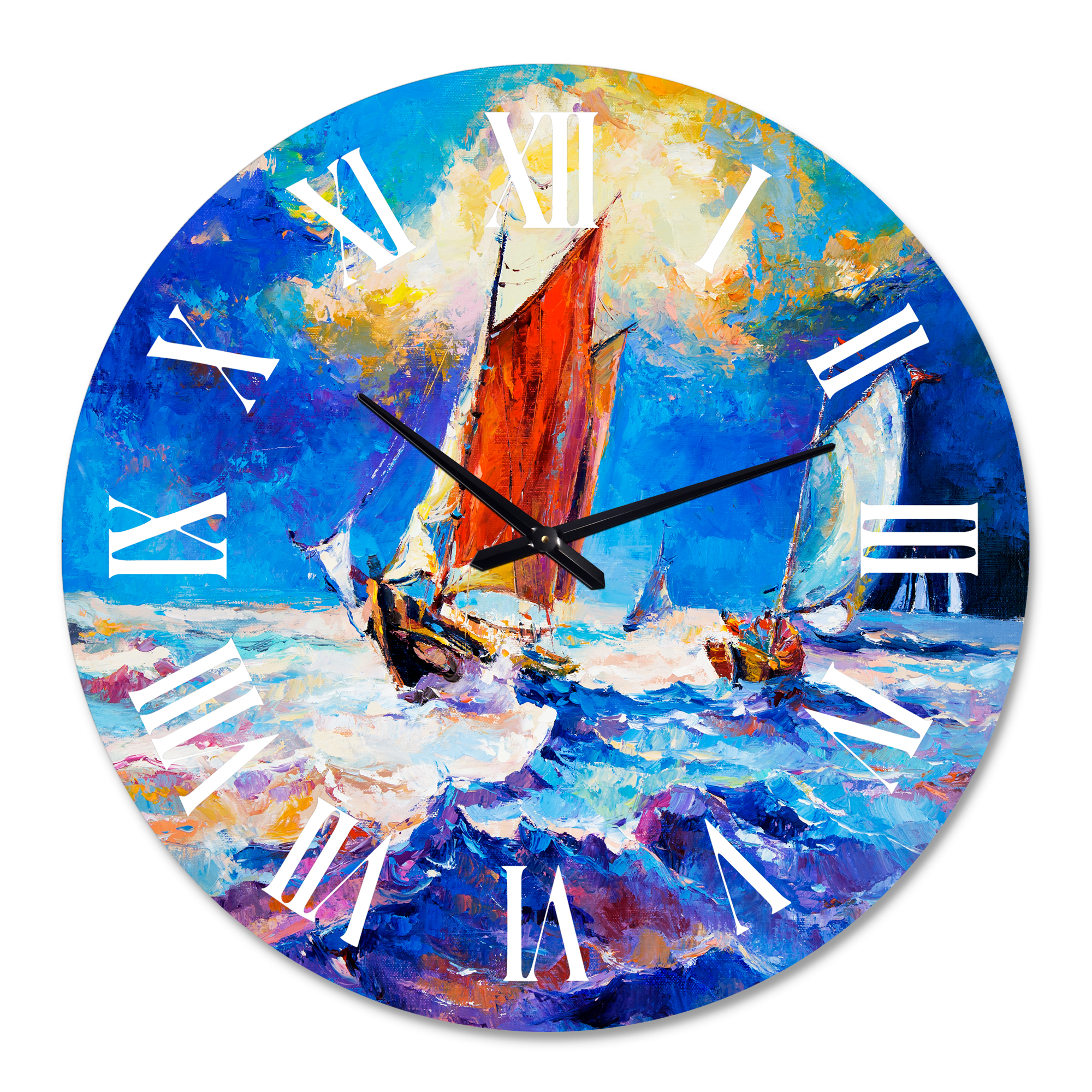 Designart 1 in Quartz Coastal Wall Clock