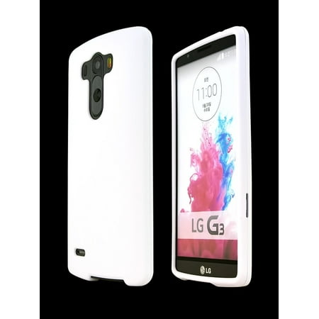 LG G3 Case, [White] Rubberized Matte Hard Plastic Case Cover [Anti Slip]; Perfect Fit as Best Coolest Design Cases for LG