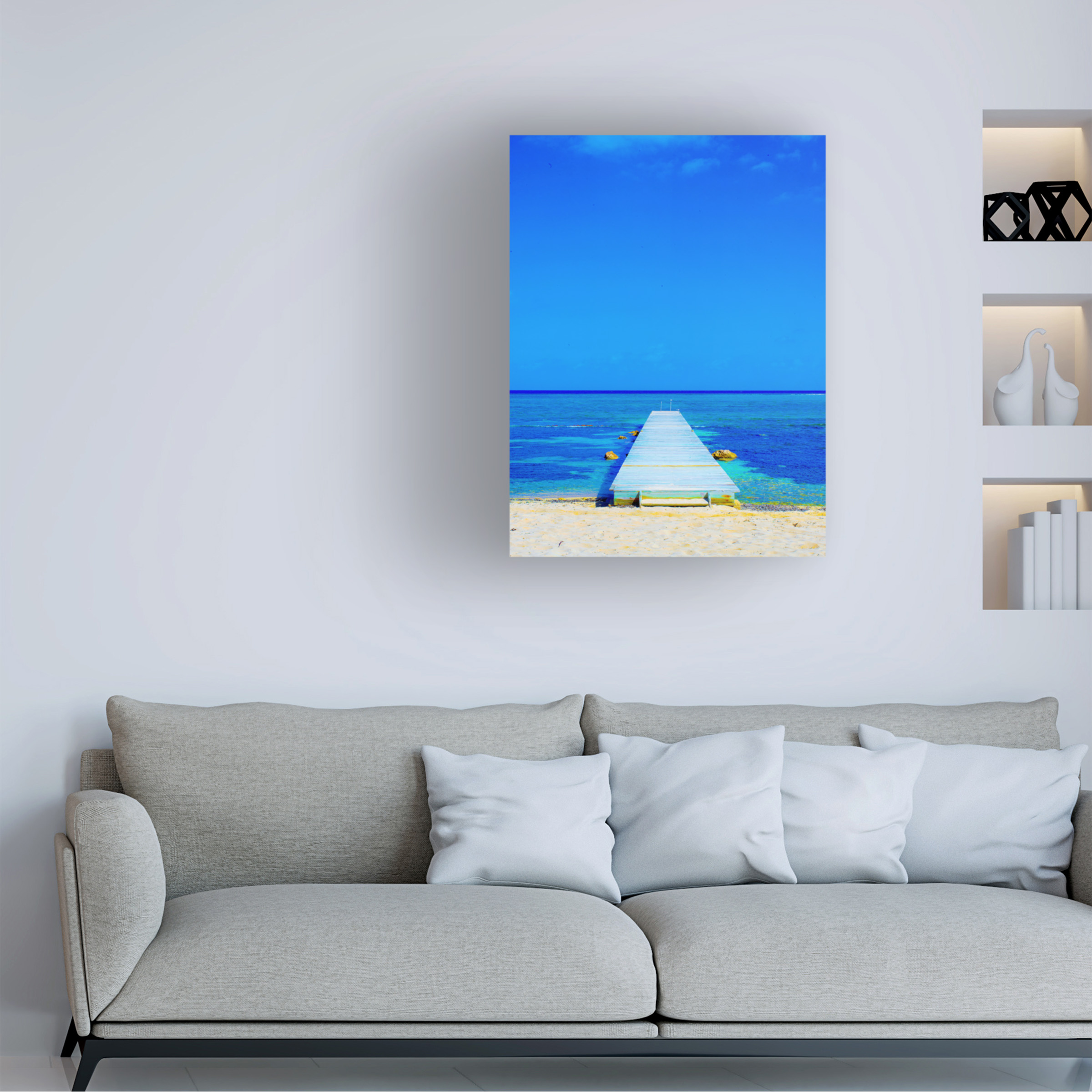 Trademark Fine Art Preston Beach-Pier Canvas Wall Art - 35x47