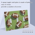 thumbnail image 3 of Yayeee Toggle Light Switch Wall Plate 3-Gang 6.37"x4.48" Decorative Outlet Cover, Game Day Footballs, 3 of 7