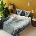 thumbnail image 2 of Ambesonne Colorful Fitted & Top Sheet Set with Shams, Cliffs Waterfall Canoe, Multicolor, 2 of 5