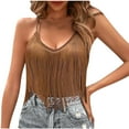 thumbnail image 2 of Tops for Women Summer Solid Color V-Neck Camisole Blouses Casual Loose Fit Sleeveless Spaghetti Straps Blouses, 2 of 4