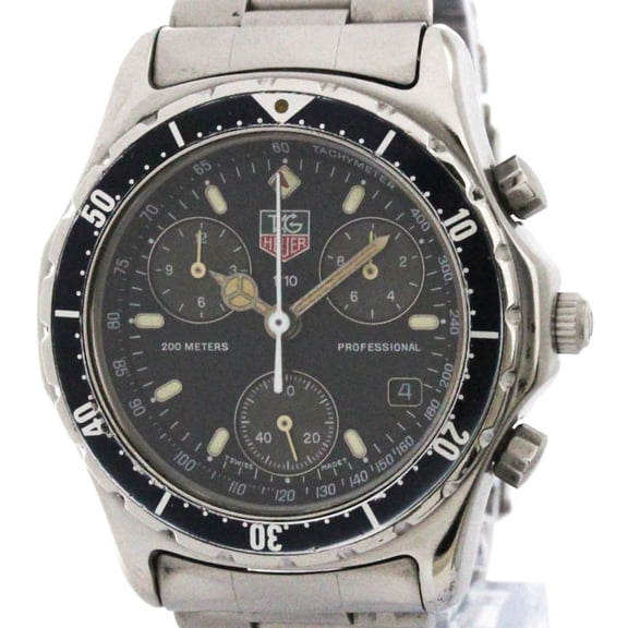Pre-Owned TAG HEUER Professional Chronograph Steel Quartz Mens Watch 570.206 (Fair)