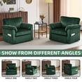 thumbnail image 3 of FFH 33" Oversized Swivel Accent Chair,Armchair with Side Pocket,Upholstered Corduroy Lounge Chaise Chair,Barrel Chairs,Comfy Single Sofa for Living Room Reading Bedroom Office,Olive Green, 3 of 8