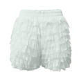 thumbnail image 4 of FYEGRE High Waisted Ruffle Shorts for Women Girls, Cute Lace Layered Bloomers, Going Out Mini Micro Bloomer GN3 M, 4 of 4