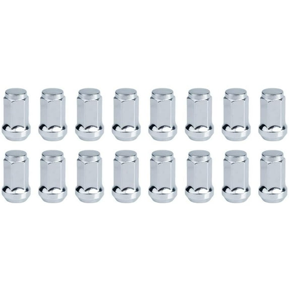 Tapered Lug Nut 3/8 With 14mm Head Chrome (16 Pack) Compatible With Polaris Ranger 570 Crew-6 Full Size 2016-2021