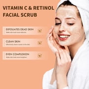 Mooyam Vitamin C Face Scrub, Exfoliating Facial Wash with Retinol 3.5oz