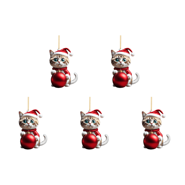 Navidad Lindo Gato Adornos Acrílico Coche Decoraciones (H)
