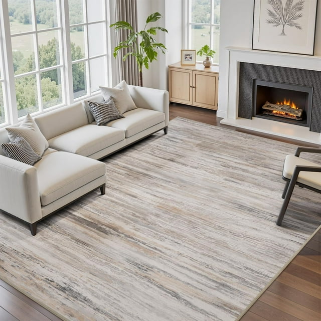Modern Abstract Area Rug x Rugs for Living Room BedroomCarpet Machine Washable Rugs for Bedroom Dining Room Living Room RugContemporary Neutral Grey