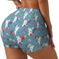 thumbnail image 2 of Sigee Rabbit And Rainbow Print Women's High Waist Workout Shorts - Squat Proof, Tummy Control, Yoga and Gym Activewear-X-Large, 2 of 9
