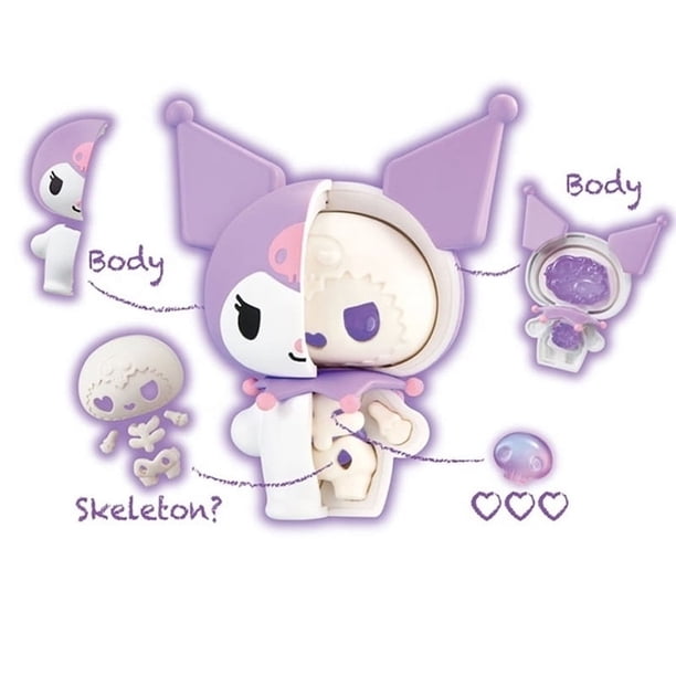 Sanrio Cinnamoroll Hello Kitty My Melody Kuromi Half-Skeleton Action Figures Assembled Model Back To School Anime Toys Kit Gift