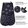 thumbnail image 2 of Yayeee Double Oven Mitt Kitchen Heat Resistant Baking 35" x7" Quilted Glove, Red Fireworks Pattern, 2 of 6
