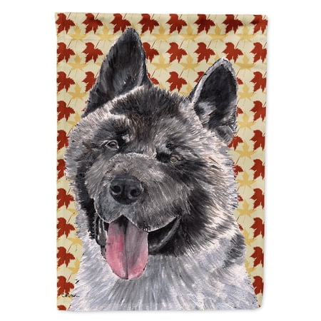 Akita Fall Leaves Garden Flag