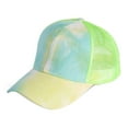 thumbnail image 4 of SPRING PARK Unisex Outdoor Women Men Tie Dye Anti Sun Adjustable Cotton Baseball Cap Casual Mesh Ponytail Hat, 4 of 5
