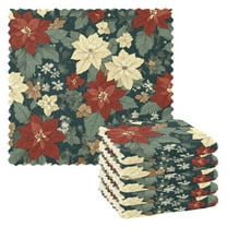 Yayeee 6 Pack Kitchen Dishcloths for Washing Dishes Soft Absorbent Microfiber Towels, Christmas Blooms