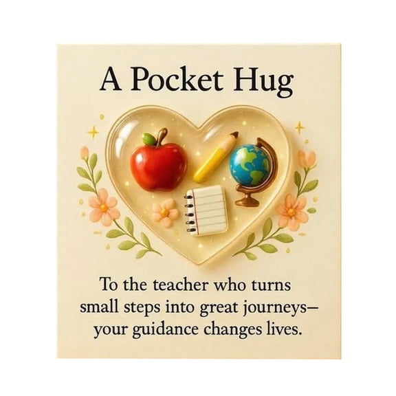 Ruanlalo Teacher Pocket Hug with Greeting Card Love Heart Shape Teacher Pocket Hug Token Thank You Teacher Appreciation Keepsake Gifts