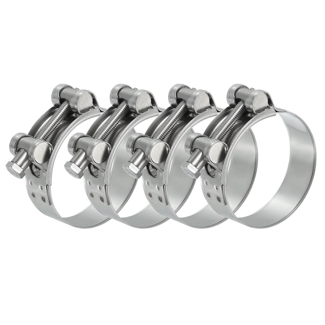 Uxcell 4Pcs 60-63mm T-Bolt Hose Clamp Intercooler Pipe Clip for 2.36"-2.48" Pipe
