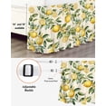 thumbnail image 3 of Summer Lemon Bed Skirt Queen Size 16" Drop Yellow Flower Leaves Beige Ruffled Wrap Around Bed Skirts Adjustable Elastic Bedskirt Dust Ruffle for Queen Size Bed, 3 of 7