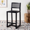 thumbnail image 2 of SAFAVIEH Seika Square Mid Back Counter Stool, Black, 2 of 13